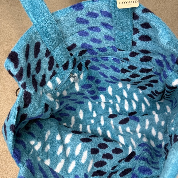 Goyard Ltd Edition Turquoise Blue Terry Cloth Sponge Beach Bag - La Place - Picture 4 of 8